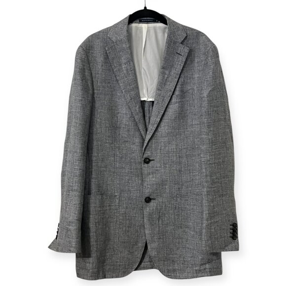 Suitsupply Gray Linen Blazer 100% Linen Angelico Italy 2-Button Sport Coat 42R - Picture 1 of 12